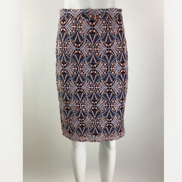NWT Anthropologie Sz 2P Svetla Lace Pencil Skirt Multicolor Polyester - Picture 1 of 8